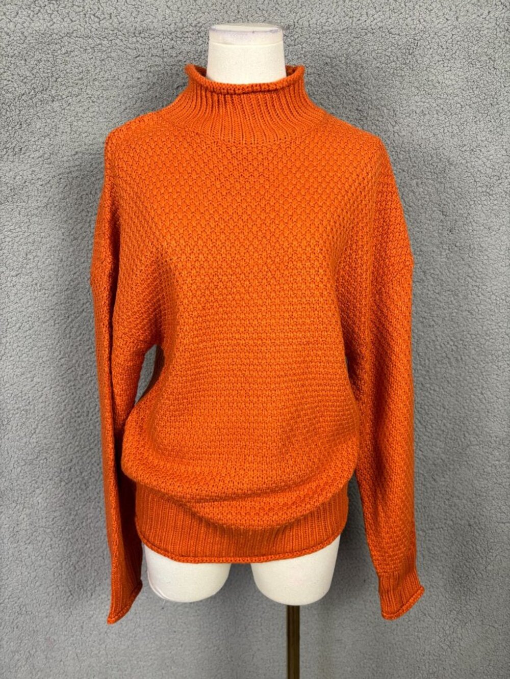 Zesica Women's Knit Pullover High Neck Cozy Sweater Orange  Size Small NWT's.